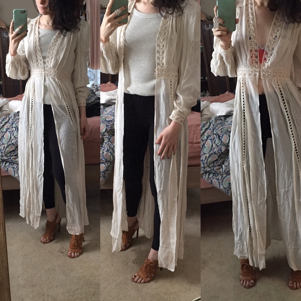 NWT Spell & The Gypsy Le Gauze Lace Duster lace XS - Picture 6 of 16